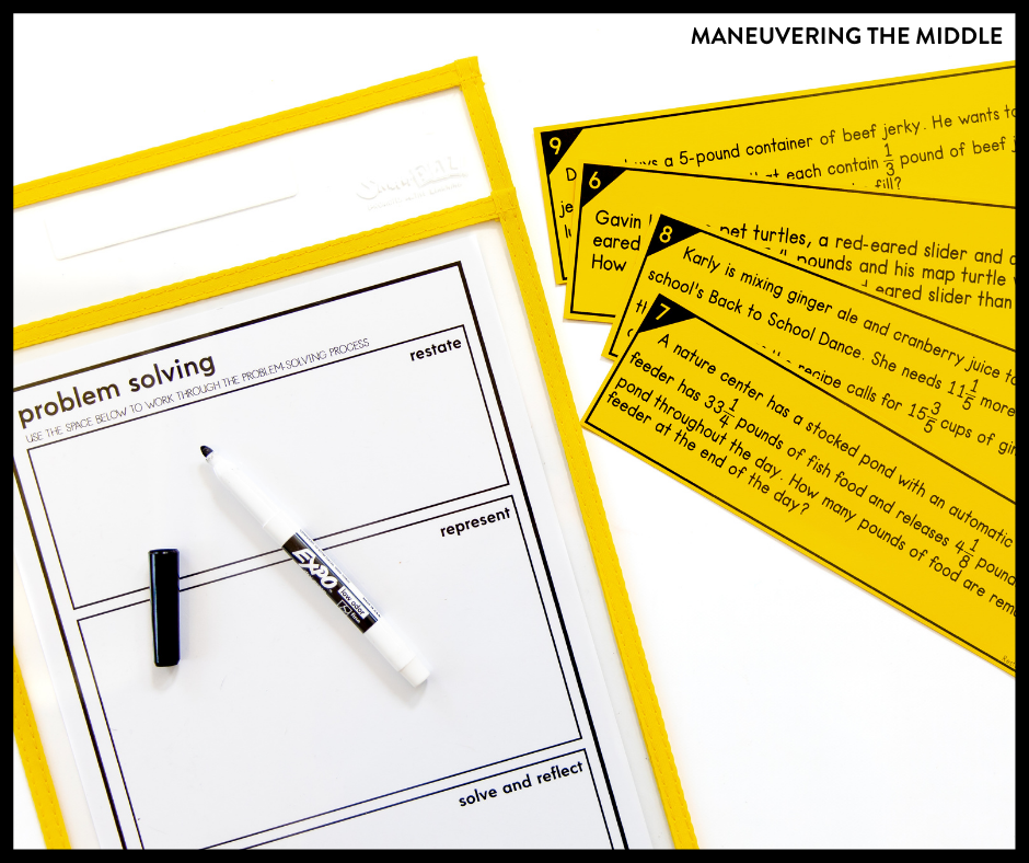 Word problems can be tricky and students (and teachers!) need all the help they can get! Check out these 3 steps to solving word problems. | maneuveringthemiddle.com