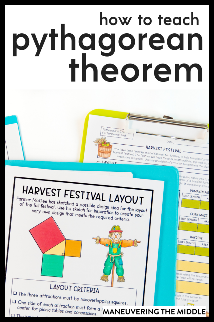 Read this blog post for tips and activities for introducing and teaching Pythagorean Theorem to your 8th grade students. | maneuveringthemiddle.com