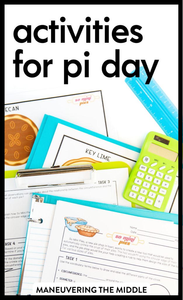 Pi day activities are perfect for March 14! Grab 3 free activities and check out our tips for teaching circles. | maneuveringthemiddle.com
