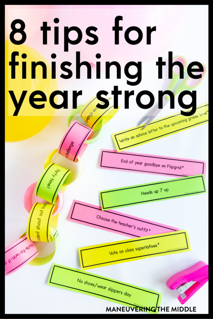If you are needing some ideas to get you to the end of the school year, check out these end of the year ideas for middle school. | maneuveringthemiddle.com