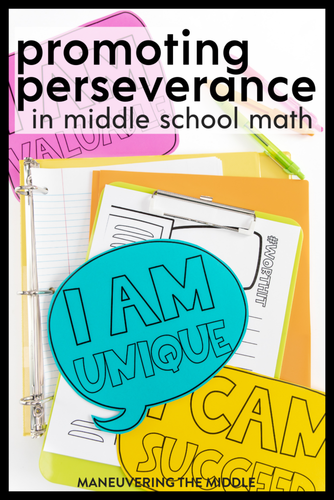 If your students give up as soon as they encounter a tough math problem, then these ideas are for you! These tips will promote perseverance in your math classroom! | maneuveringthemiddle.com