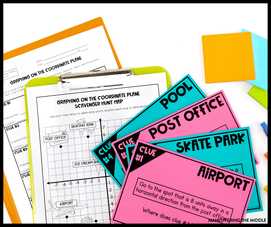 These coordinate plane activities are hands-on and engaging. These tips and ideas will help your students master this skill. | maneuveringthemiddle.com