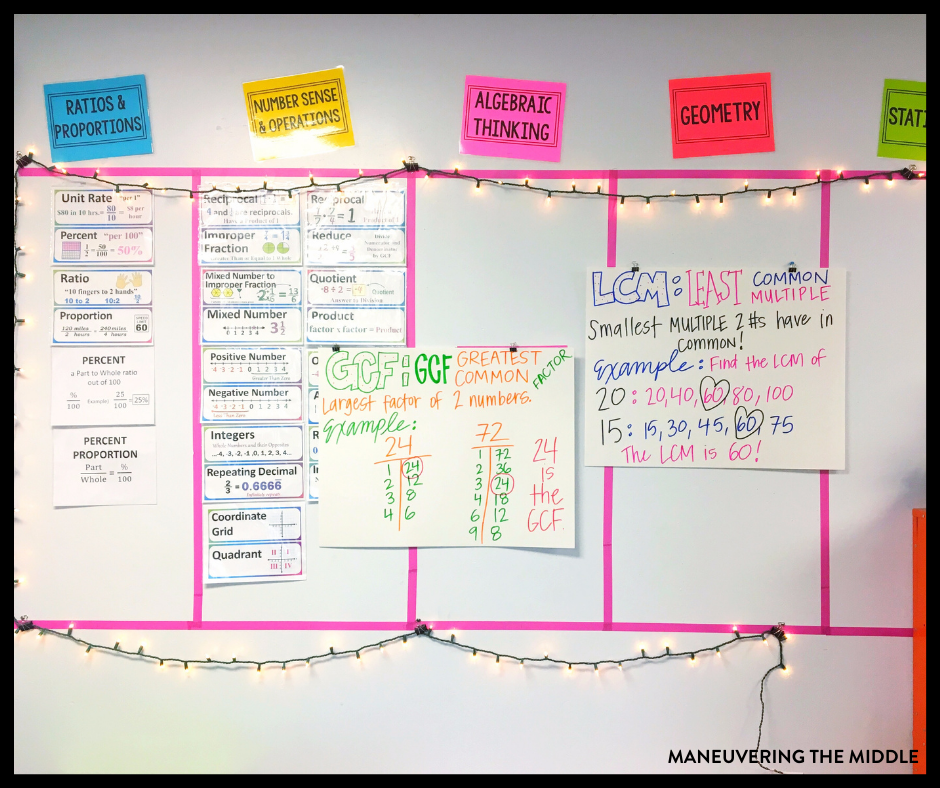 Teaching math vocabulary helps students engage with math concepts at a deeper level. These tips will help you teach vocabulary that sticks! | maneuveringthemiddle.com