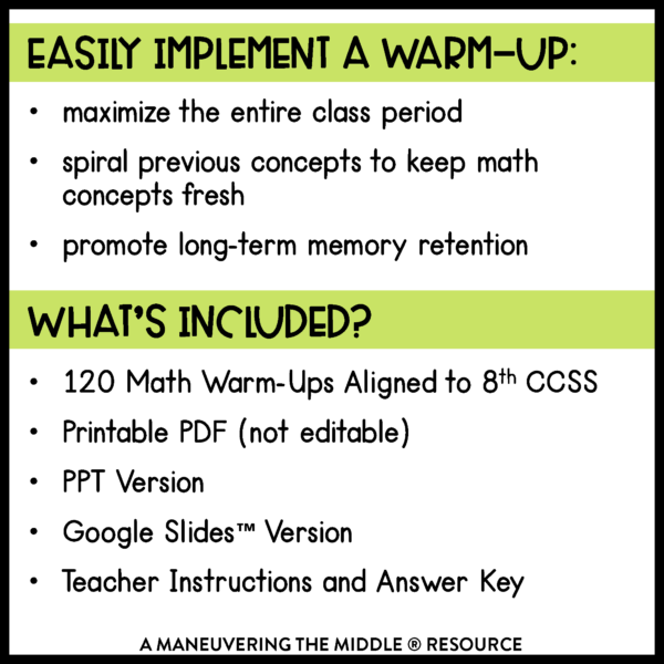 8th grade ccss daily math warm-ups 1