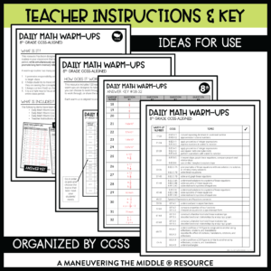 8th grade ccss daily math warm-ups 4