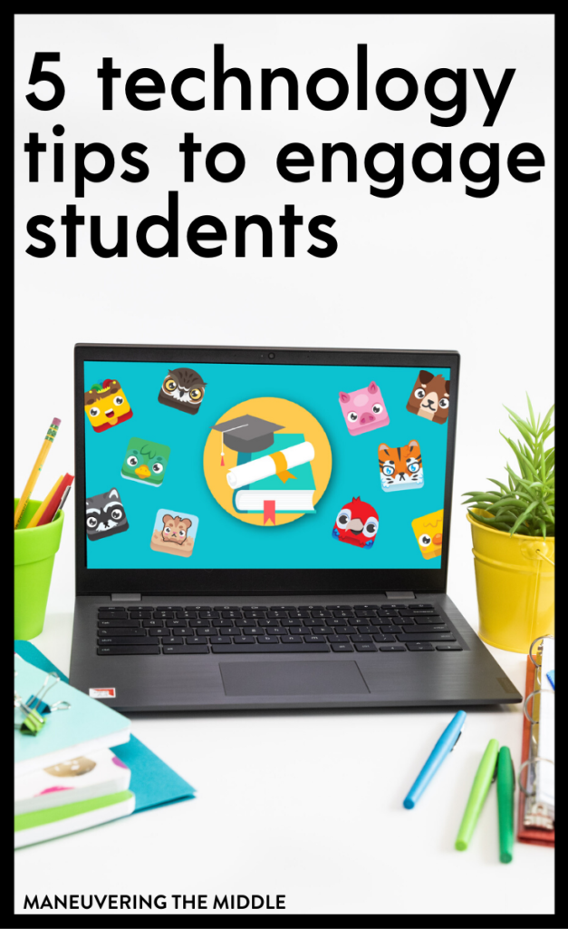 Get your students excited about math using these 5 classroom technology ideas. From games to extensions, students will be engaged! | maneuveringthemiddle.com