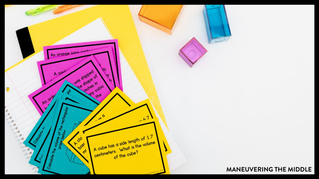 Task cards are awesome! Here are 10 ways to incorporate task cards as meaningful work for your students in your classroom. | maneuveringthemiddle.com